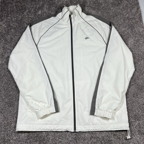 Nike Other - Vintage Y2K Nike White Silver Tag Track Jacket Mens XL Full Zip Windbreaker 90s